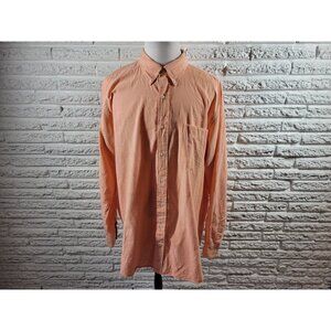 Nautica Mens Shirt 2XLT Long Sleeve Orange Casual Cotton Pocket Button Up ORA20E